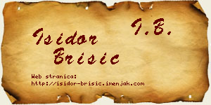 Isidor Brisić vizit kartica